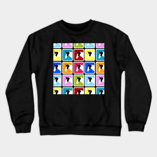 Paint Horse with Blue Eye Block Color Crewneck Sweatshirt